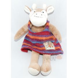  grande famille vache marron blanc robe rayé 